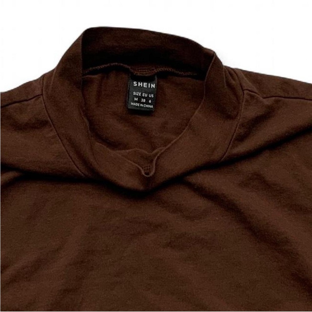 SHEIN Brown Long Sleeve Crop Top - Picture 3 of 4